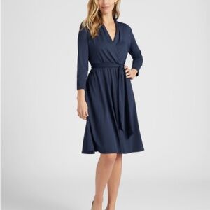Elegant Navy Wrap Dress